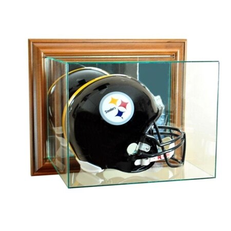 Perfect Cases Perfect Cases WMFBH-W Wall Mounted Football Helmet Display Case; Walnut WMFBH-W